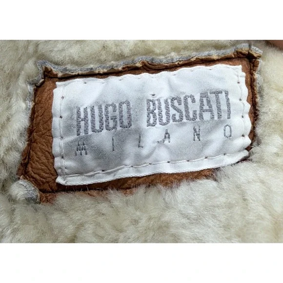 Vintage 1980's Sheepskin Shearling Long Coat Women's Small Hugo Buscati Rare!! - Picture 16 of 16